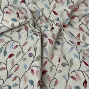 Floral Leaves Tapestry Upholstery Fabric Cushion Blinds Cover Curtain 54" CREAM - Picture 1 of 6