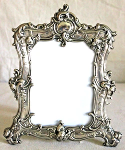 SUPERB LG 9.5" GORHAM STERLING SILVER PICTURE FRAME ORNATE REPOUSSE CHERUBS 925 - Picture 1 of 17