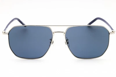 NUEVO Montblanc MB0367SA 004 Gafas de sol Marco Piloto Plateado Lente Azul 60-16-145 Foto 1 de 2