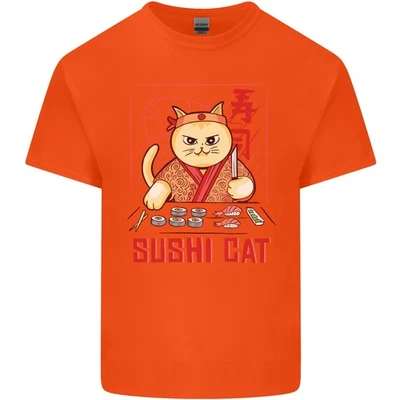 Funny Sushi Cat Food Fish Chef Japan Kids T-Shirt Childrens - Image 1 of 4