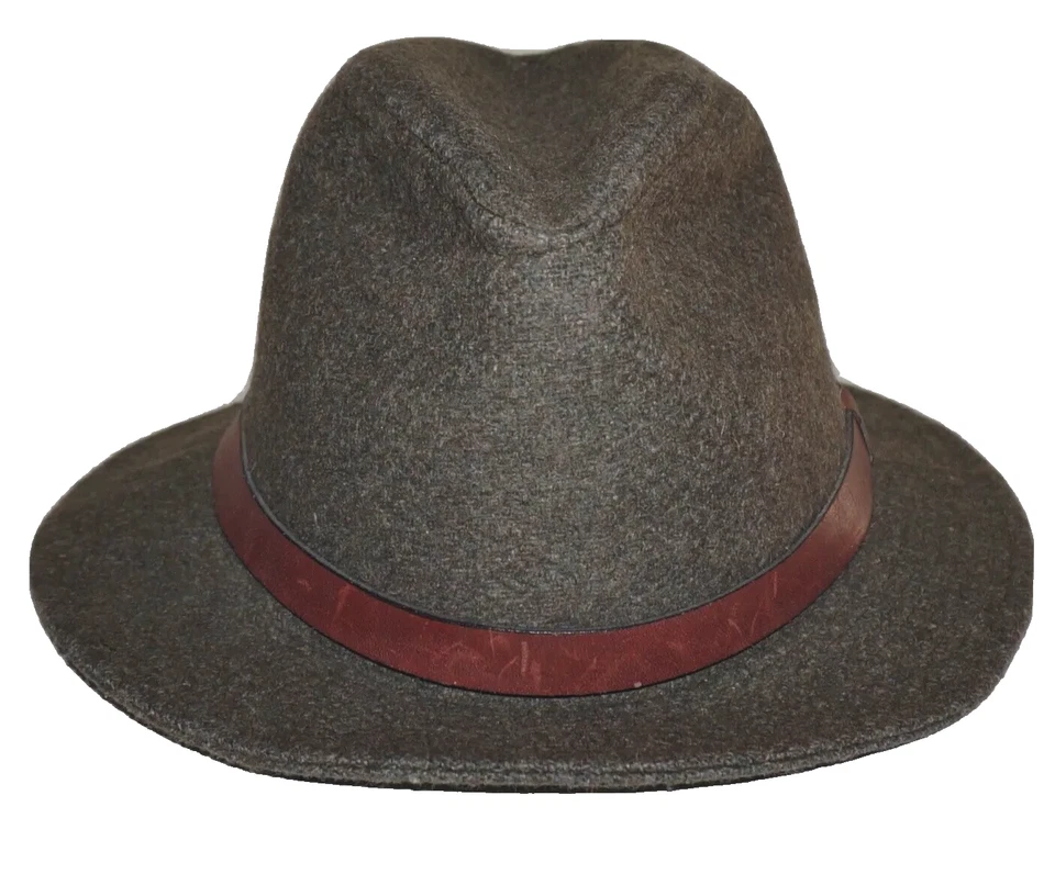 KANGOL хаки зеленый шерсти смесь и кедра коричневый кожаный полями шляпа средний 21» США - Изображение 1 из 4