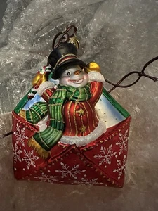 Christopher Radko Schneemann mit Umschlag Ornament - Bild 1 von 7