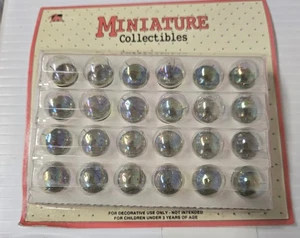 Vtg 24pc Clear Iridescent Miniature Glass Ball Christmas Tree Ornament Taiwan - Picture 1 of 2