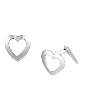 Sterling Silver Pierced Rounded Andralok Heart Studs - Picture 1 of 1
