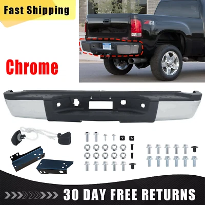 Parachoques trasero de acero cromado para Chevy Silverado Sierra 2500 3500 HD 2007-2010 Foto 1 de 4