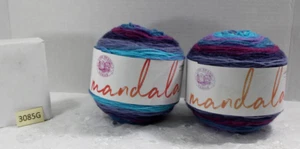 2 PACK LION BRAND MANDALA # 244D HADES (TOTAL 1180 YARDS/ 1080 M) NEW - Picture 1 of 7