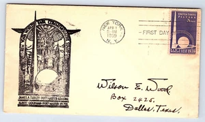 Scott 853 First Day Cover 1939 New York World's Fair Goldman Cachet CV109 - Picture 1 of 2