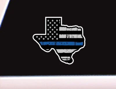 Texas Police Officer Thin Blue Line American Flag decal sticker graphic BLM - Image 1 of 4