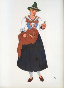 Österreich, Tirol, Zillertaler Tracht, Nationaltracht... Lithographien..1939 - Picture 1 of 1