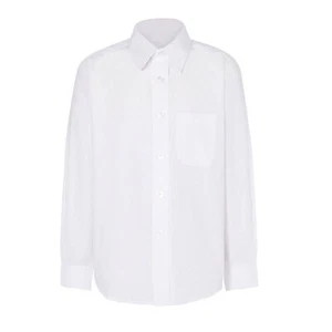 Camisa de cuello escolar de polialgodón de fácil cuidado de manga larga para niñas - BLANCA - Imagen 1 de 1