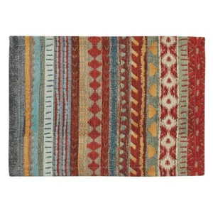 2 Rio Grande Multi Colored Woven Cotton Southwestern Country Placemats 13x19 - Picture 1 of 3