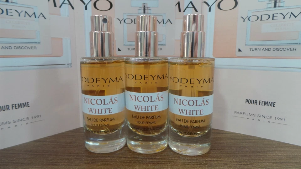 3 X 15ml YODEYMA PARIS PERFUME NICOLAS WHITE WOMAN. 3 X 15ml. Brand New.