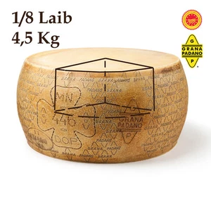Grana Padano D.O.P - 4500g Stück 1/8 - Italienischer Käse Spezialität 12 Monate - Bild 1 von 1