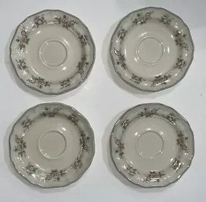MIKASA HERITAGE F2013 PEONY BOUQUET 4 SAUCERS - Picture 1 of 6
