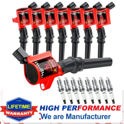 DG508 For Ford F150 Lincoln 4.6L 5.4L V8 8x Spark Plugs & 8 Pack Ignition Coils - Image 1 of 4
