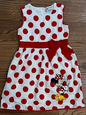 Vestido de Minnie Mouse rojo a lunares sin mangas talla XS 4/5 de los parques de Disney para niñas Foto 1 de 4