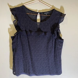 Basque Navy Top - Frill - 12 - Lined - Lace - Picture 1 of 12