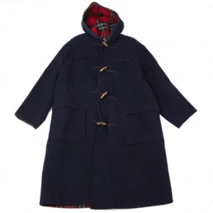 Papas Checker Lining Duffel Coat Size L(K-136647) - Picture 1 of 12