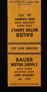 1940s Bauer Motor Supply Auto Parts Machine Shop 2908 Harney Omaha NE Douglas Co - Picture 1 of 2