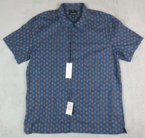 Mens Treasure & Bond Shirt Floral All Over Short Sleeve Button Front XL Trim New - Picture 1 of 8