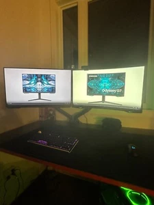 odyssey g7 27"" 240hz + odyssey g5 27"" 165hz + arm support mint" - Picture 1 of 3