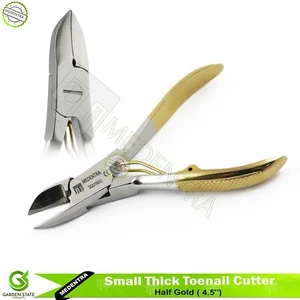Podiatry Chiropody Thick Nail Cutter Half Gold 4'' Manicure Toenail Clipper New  - Picture 1 of 2