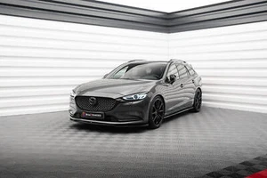 Enfoque frontal V.1 para Mazda 6 Mk3 Facelift negro alerón labio espada - Imagen 1 de 6