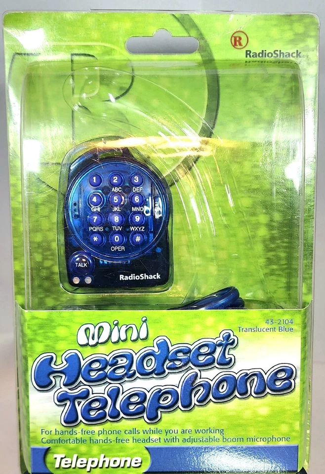 Vintage RadioShack Mini Headset Telephone - Blue ~~New in Box~~ - Image 1 of 4