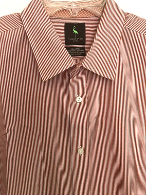 Tailorbyrd Men Size XL/TG   Orange White Stripe Long Sleeve Shirt - Image 1 of 4