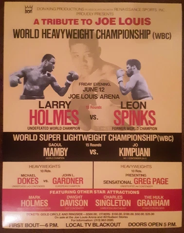 Larry Holmes vs Leon Soinks Heavyweight Title Boxing Poster 1981 Cover