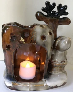 Yankee Candle Eskimo Children Reindeer Votive Holder Ronnie Walter Ceramic - Picture 1 of 15