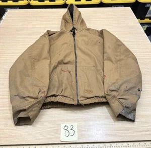 Red Kap Canvas Quilted Full Zip Hooded Work Jacket Size XL - Picture 1 of 18