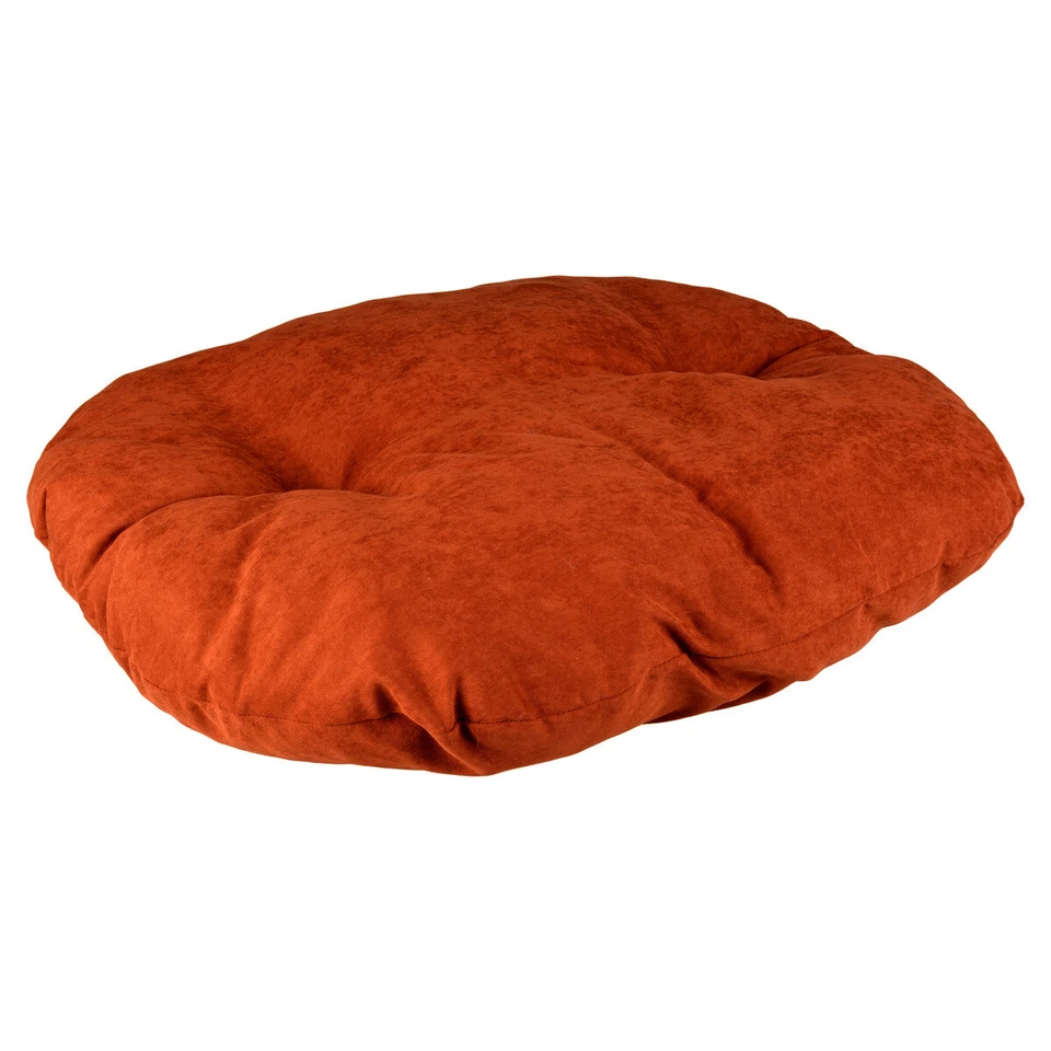 Duvo+ Hundekissen Oval Velvet Copper rot/weiß, ökologisch, rutschfest, bequem
