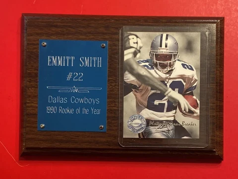 EMMITT SMITH DALLAS COWBOYS Plaque NFL Football HOF Vtg 1990 Rookie of the Year Cover