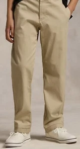 NWT $55 Ralph Lauren Polo Size 10 Flat Front Boys Chino Straight Fit Khaki Pants - Picture 1 of 12