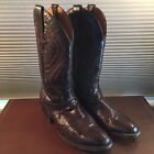 Resistol Ranch By Luchesse Lizard Skin Brown Leather Cowboy Boots Men's Size 9D