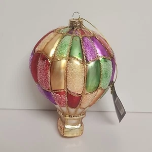 Robert Stanley Heißluftballon Glas Christbaumschmuck Dekoration 5,5" Neu mit Etikett - Bild 1 von 4