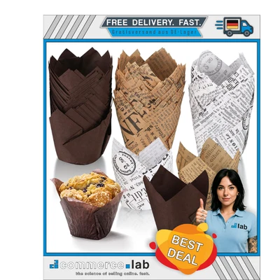 150 Stück Muffin-Formen | Ölbeständige Papier-Antihaft-Backform | Cupcake-Bac... - Bild 1 von 4