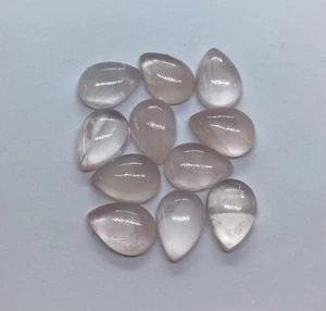 Natural Rose Quartz Pear Flat Back AAA Loose Gemstone For Making All Jewelry - Picture 1 of 4