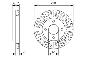Brand New Bosch Front Brake Rotor fit Nissan Micra K12E 1.4L CR14DE 2005 - 2010 - Picture 1 of 5