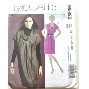 Sewing Pattern Straight Dress Cowl Collar Size 12-20 Bust 34 to 42 McCalls 5926 - Picture 1 of 6