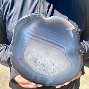 1.45LB Natural beautiful agate Geode Druzy Slice Extra large gemstone decoration - Picture 1 of 18