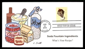 Mayfairstamps US FDC 2016 Ice Cream Sundae Soda Fountain Ingredients First Day C - Picture 1 of 2
