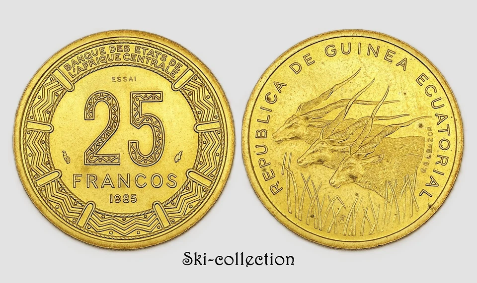 25 Francos 1985, Republica Of Guinea Ecuatorial. Essai. Superb - Image 1 of 1