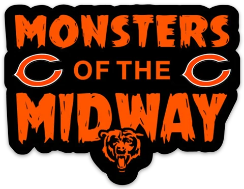 Chicago Bears "MONSTERS OF THE MIDWAY" With Logo & Bear Type NFL Die-cut MAGNET Cover