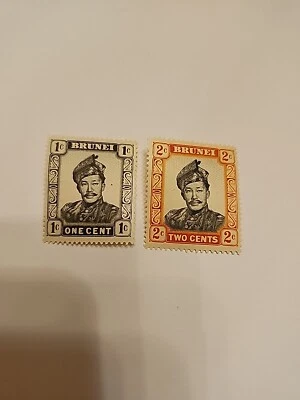 Brunei Scott # 101-102 1c-2c Sultan Saifuddin  Foto 1 de 2