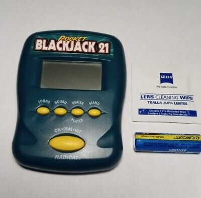 Radica Pocket Blackjack 21 Electronic Handheld Travel Card Game With Battery 