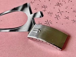 Vintage Bulova Accutron steel bracelet CLASP COVER ONLY large raised symbol NOS