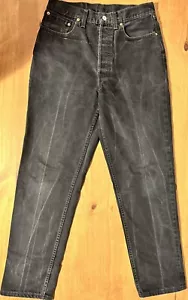 Vintage Herren Levi’s 591 Regular Straight Button Fly Schwarz Denim Jeans, W34 L32 - Bild 1 von 8
