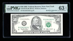 DBR 1993 $50 FRN New York Fr. 2125-B PMG 63 EPQ Serial B11941557E - Picture 1 of 2